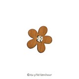 Bouton fleur en bois fabrication française alsace au p'tit bonheur broderie patchwork