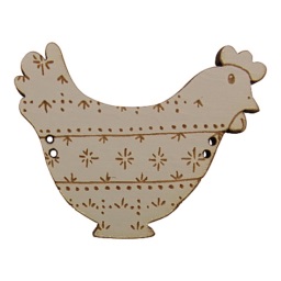 bouton bois poule Pâques fabrication artisanale française Au p'tit Bonheur broderie patchwork point de croix
