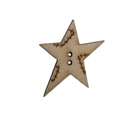 bouton bois étoile patchwork noël fabrication artisanale française Au p'tit Bonheur broderie patchwork point de croix