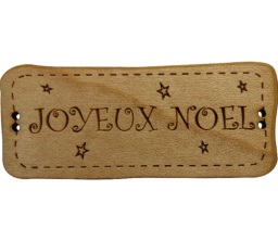 bouton bois joyeux noël fabrication artisanale française Au p'tit Bonheur broderie patchwork point de croix