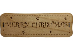 bouton bois merry christmas fabrication artisanale française Au p'tit Bonheur broderie patchwork point de croix