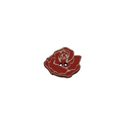 bouton bois rose rouge fabrication artisanale française Au p'tit Bonheur broderie patchwork point de croix