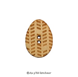 Bouton oeuf en bois fabrication française alsace au p'tit bonheur broderie patchwork